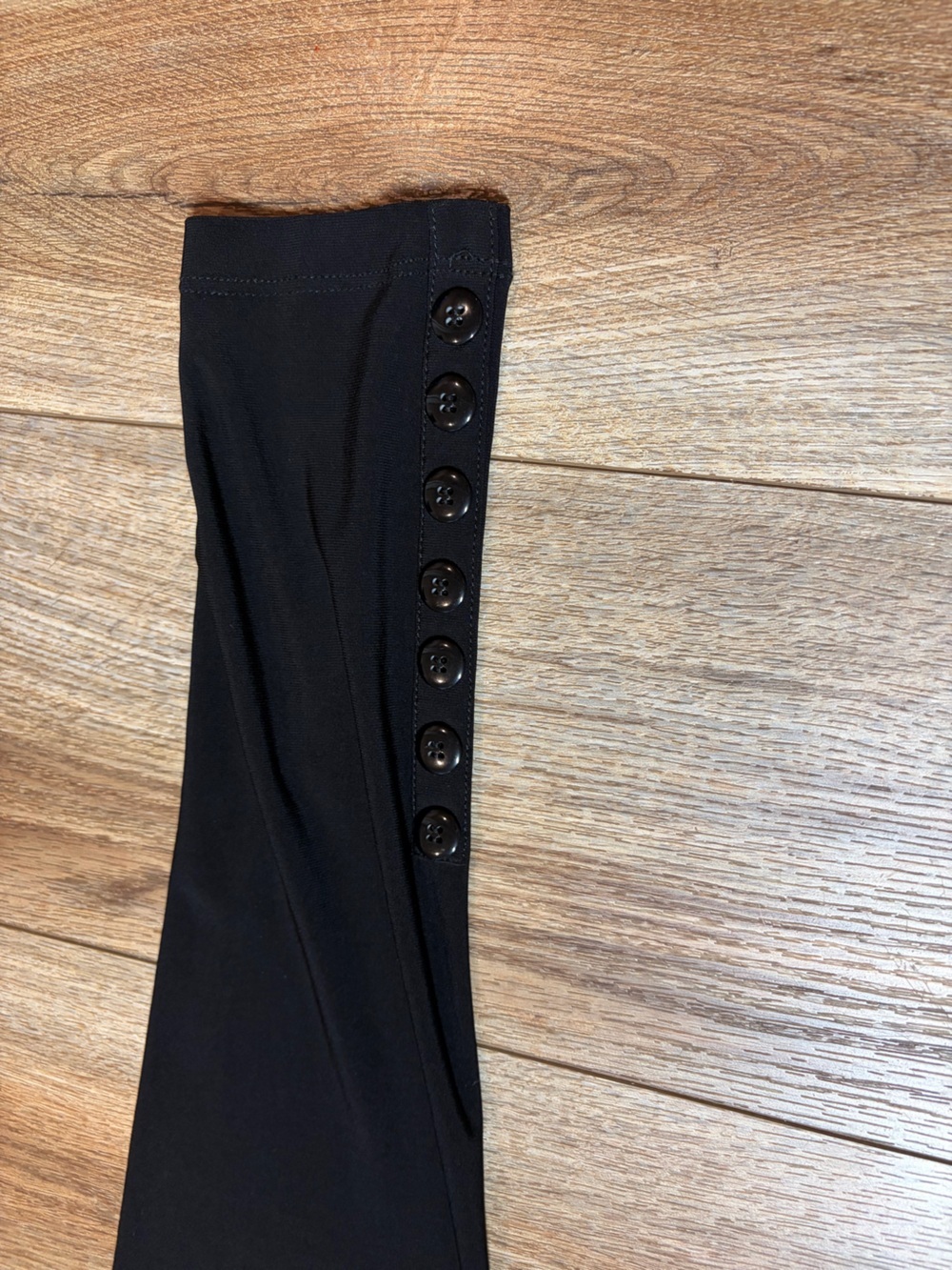 Sun Kim City-Chic quite luxury minimalist black ankle-button Lagenlook leggings - Picture 4 of 9